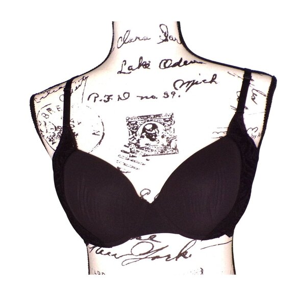 🆕NATORI Lush Demi Contour Underwire T-Shirt Bra 36C Black #711309 - Picture 7 of 11